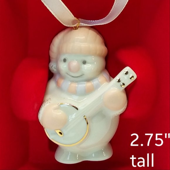 Lenox Snowman Ornaments Set of 5 Playing Instruments Gilded Porcelain Christmas - Picture 4 of 14